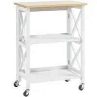 HOMCOM Cărucior de Bucătărie Pliabil Cărucior Auxiliar cu Roți Cărucior Verdulero cu 2 Rafturi pentru Sufragerie 60x40x84 cm Alb | Aosom Romania