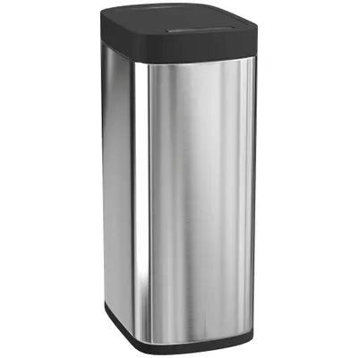 HOMCOM Coș de gunoi automat pentru bucătărie 50 L, coș cu senzor de mișcare, funcționează pe baterii, 26,5x35,5x68 cm, argintiu | Aosom Romania