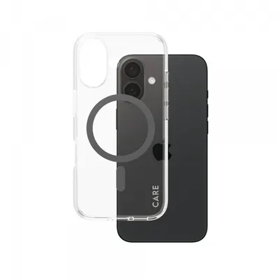 Husa MagSafe pentru Apple iPhone 16, PanzerGlass, Care Urban Combat, Transparenta Neagra