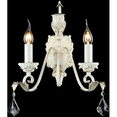 Aplica Elegant Athena,2 x E14, 230V, D.23 cm,H.41 cm,Alb-Auriu