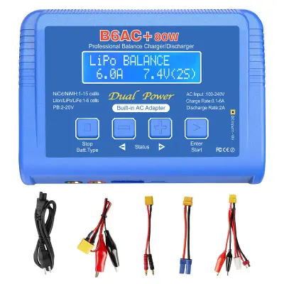 Incarcator inteligent cu procesor B6AC+ 80W multifunctional NiCd NiMH LiIon LiPo LiFe Professional Balance Charger/Discharger E6