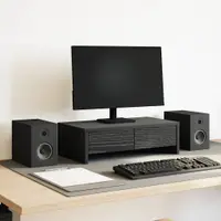 vidaXL Suport monitor cu sertare, stejar negru, 50x27x15 cm, lemn prelucrat