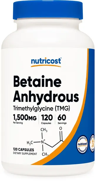 Betaine Anhydrous, 120 capsule, Nutricost