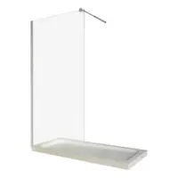 Paravan dus walk in / Perete dus sticla sablata 6 mm profil crom tija extensibila 80 x 200 cm