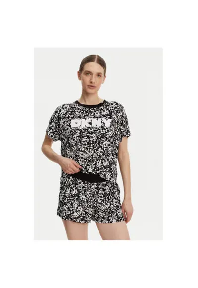Pijama dama YI80044 - Viscoza - Alb/Negru