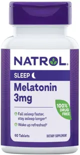 Melatonin, 3 mg, 60 tablete, Natrol