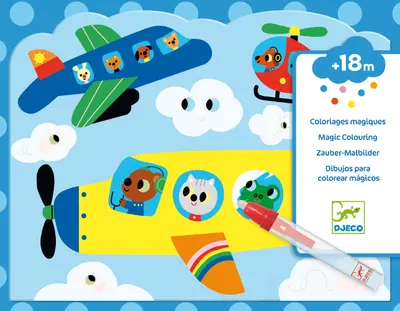 Set imagini de colorat cu apa Djeco - Ascunsi in cer