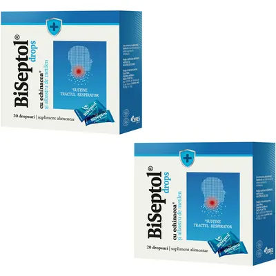 Pachet BiSeptol Drops cu Albastru de Metilen 20buc + 20buc