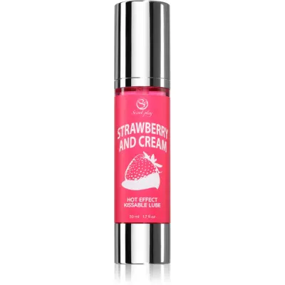 Secret play Hot Effect Strawberry with Cream gel lubrifiant cu aromă Strawberry with Cream 50 ml