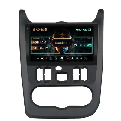 Navigatie 2K Dacia Logan Duster Sandero (2009-2013), Android, S-Quadcore 4GB RAM + 64GB ROM, 9.5 Inch - AD-BGS90042K+AD-BGRKIT367B