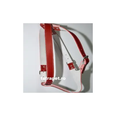Ham din piele, rosu, reglabil, 90-110 cm