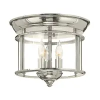 Corp de iluminat decorativ pentru exterior, Gentry 3 Light Flush Mount – Polished Nickel