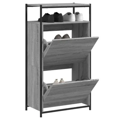 vidaXL Pantofar, gri sonoma, 60x34x112 cm, lemn prelucrat