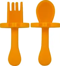 Set tacâmuri din silicon, pentru bebeluși, culoarea portocaliu, Frootimals