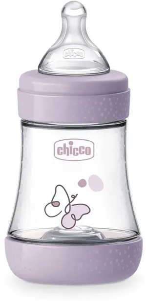 Biberon Chicco Perfect 5 - debit lent, 150 ml, 0+ luni, roz