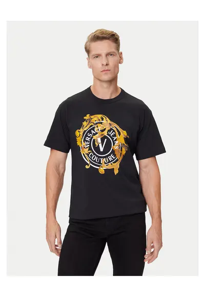 Tricou barbati negru/galben/alb - bumbac