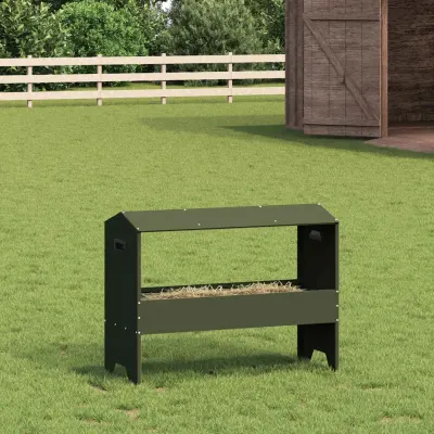 vidaXL Jgheab pentru hrănirea animalelor Verde măsliniu 15 kg