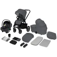 Carucior 3 in 1 Lionelo Carmine Gri, cu scoica ADAC, landou anti-reflux, salteluta ventilata, reglare spatar in 3 pozitii, suport de picioare in 3 pozitii, maner reglabil in 5 pozitii, sustine 22 kg, cu accesorii