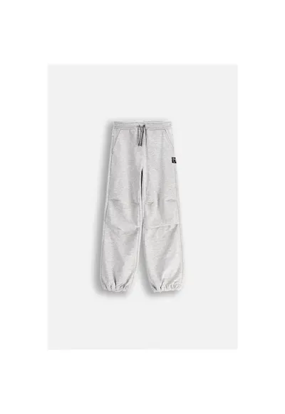 Pantaloni sport cu talie ajustabila - Gri melange