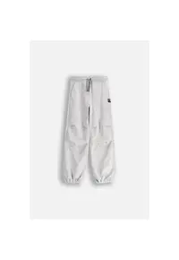 Pantaloni sport cu talie ajustabila - Gri melange