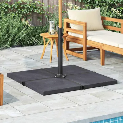 vidaXL Placă de greutate umbrelă, negru, granit, 25 kg, pătrat