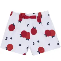 Pantaloni scurti copii Chicco din jerse, alb cu rosu, 00588-64MFCO
