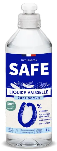 Detergent bio pentru vase fara parfum sau alergeni, 1l, Safe