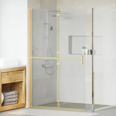 vidaXL Perete de duș Walk-In Auriu 120 x 6,5 x 190 cm
