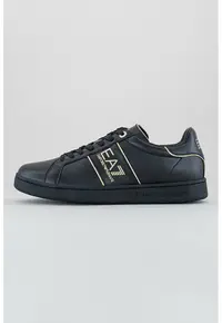 Pantofi sport din piele si piele ecologica cu detalii logo - Auriu/Negru