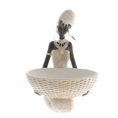 Statueta decorativa negresa cu bol