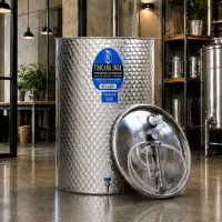 Cisterna inox vin 600L cu capac cu etansare gonflabila – AISI 304, fund plan - Toscana Inox