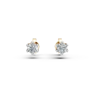 Cercei din aur galben cu diamante de 0.38ct