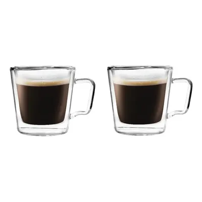 Căni 2 buc. pentru espresso/cu perete dublu din sticlă 80 ml Diva – Vialli Design