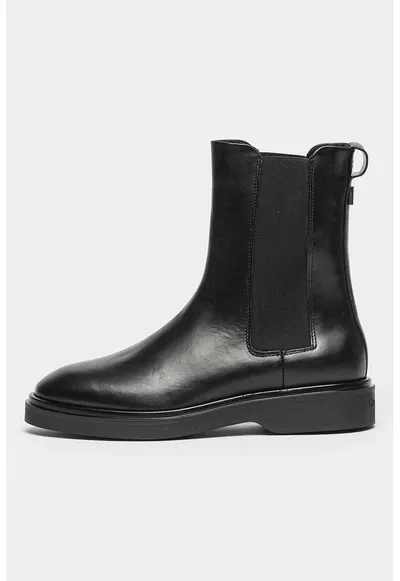 Ghete chelsea din piele - Negru