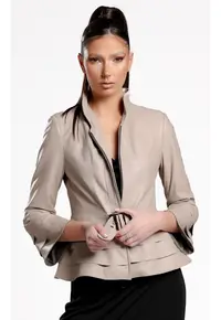 Geaca de Dama din Piele de Miel - Model Donata - Bej