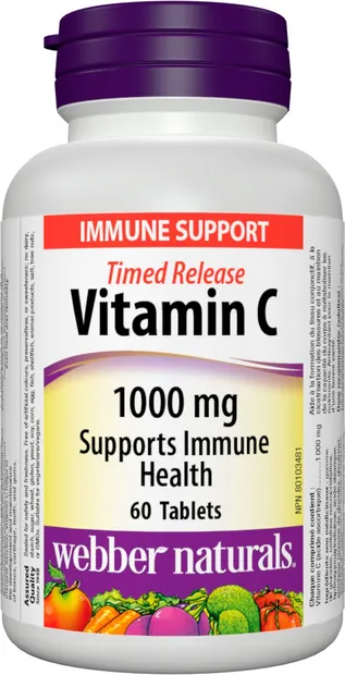 Vitamin C Time Release, 1000 mg, 60 tablete, Webber Naturals