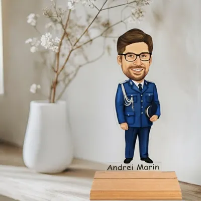 Caricatura pentru Jandarm - Ceremonie - Statueta Personalizata tip Trofeu