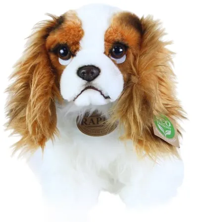 Jucărie de pluș Rappa Eco Friends - Câine Kint Charles Spaniel, așezat, 25 cm