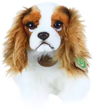 Jucărie de pluș Rappa Eco Friends - Câine Kint Charles Spaniel, așezat, 25 cm