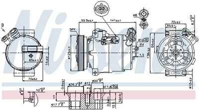Compresor Ac Clima Opel Astra G, Signum, Vectra B, Vectra C, Zafira A; Saab 9-3, 9-3x 1.8-2.8 Intre 2000-2015