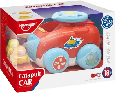 Jucărie pentru copii Huanger - Mașină catapultă, roșie