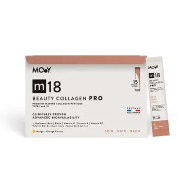 Colagen PRO marin beauty cu aroma de mango si portocale m18, 15 plicuri x 8 g – Molecules of Youth
