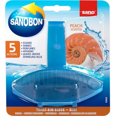 Odorizant vas toaleta Sano Bon Blue Peach 5 in 1, 55 g Engros