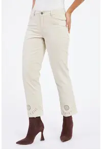 Blugi regular-fit cu talie medie - Alb