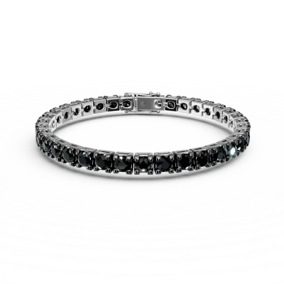 Bratara tennis din aur alb cu diamante negre taietura rose de 6ct