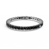 Bratara tennis din aur alb cu diamante negre taietura rose de 6ct