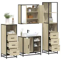 Gossi set de mobilier de baie din 4 piese din lemn de stejar sonoma