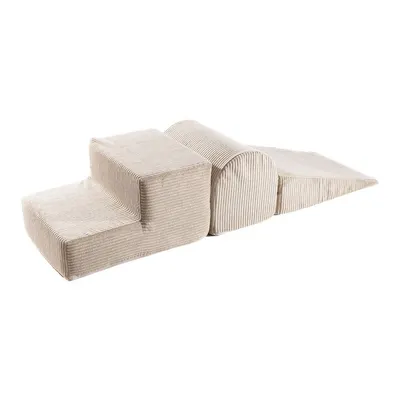 Teren de joacă din spumă bej 3 buc. din catifea reiată înălțime 30 cm 45x143 cm – Meowbaby