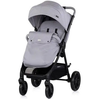 Carucior pentru copii Chipolino Ultera Platinum cu husa pentru picioare, bara detasabila, roti cu suspensii, greutate admisa 22 kg