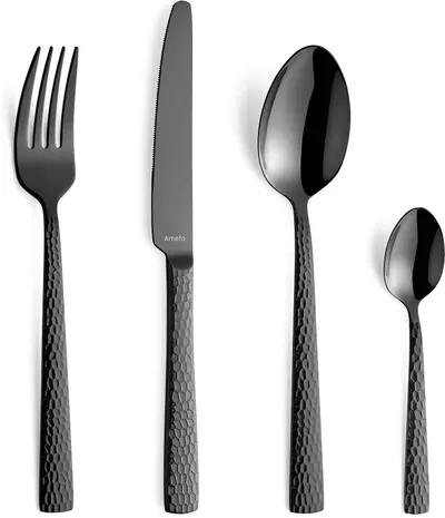 Set tacâmuri Amefa - Felicity, 24 piese, finisaj negru PVD